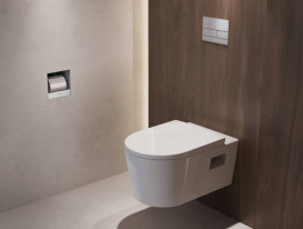 Вбудований тримач для туалетного паперу Hansgrohe XtraStoris Rock 150х150х140 матовий білий 56065700