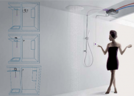 Встроенный электронный термостат Tres Shower Technology белый/хром 09286499