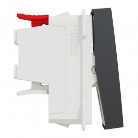 Вимикач перехресний Schneider Electric Unica New 1-клавішний схема 7 1 модуль антрацит NU310554