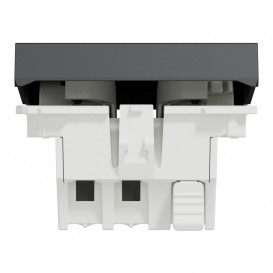 Выключатель проходной Schneider Electric Unica New 1-клавишный схема 6 2 модуля антрацит NU320354