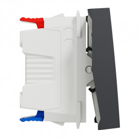 Вимикач Schneider Electric Unica New 1-клавішний з нейтраллю схема 6 2 модуля антрацит NU320354S