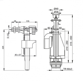 Випускний механізм AlcaPlast з подвійною кнопкою хром SA08A 1/2 