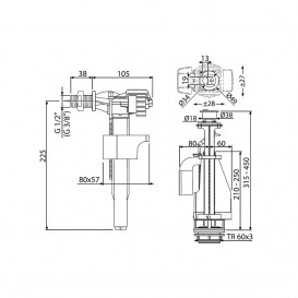 Выпускной механизм AlcaPlast с двойной кнопкой хром SA08AK 1/2