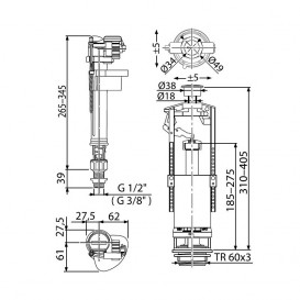 Випускний механізм AlcaPlast зі стоп кнопкою хром SA2000SK 1/2 CHROM