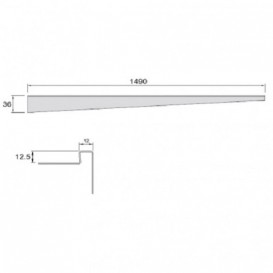 Переходная панель для пола ACO ShowerStep 1490 мм левая не полированная нержавеющая сталь 9010.72.42