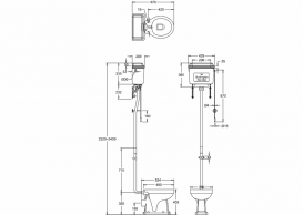 Высокий сливной бачок для унитаза Burlington полированный алюминий T58 ALU