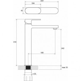 Високий змішувач для раковини Ravak Chrome CR 015.00 змішувач латунь хром X070100