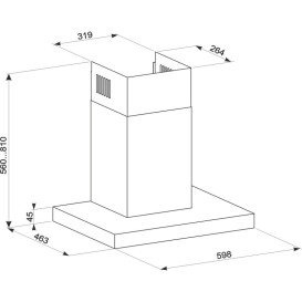 Витяжка для кухні Granado Alcoba 1614-1200 inox black glass GCH916471