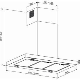 Витяжка для кухні Granado Segovia 5913-1200 inox GCH969377