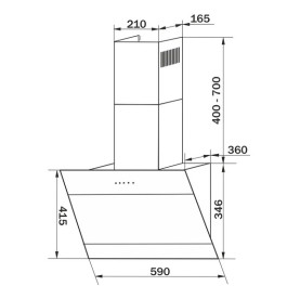 Вытяжка для кухни Granado Vivares 603-750 black glass GCH326311