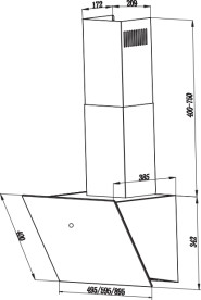 Витяжка для кухні настінна Faber VRT BK A60 2LS скло чорний 330.0567.491