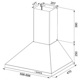 Вытяжка для кухни настенная Franke Gavia FDL 965 XS LED1 нержавеющая сталь 320.0521.538