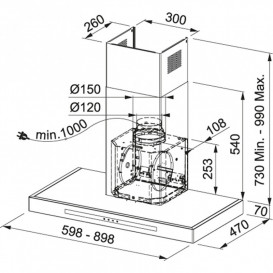 Витяжка для кухні настінна Franke Smart T-Shape FSMT 905 XS NG 90 см нержавіюча сталь 325.0653.979