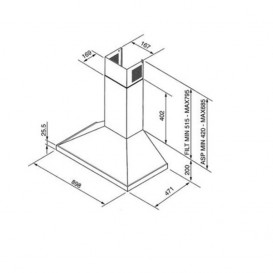 Витяжка для кухні навісна Apell Cappe клас енергозбереження D нержавіюча сталь CD9XE