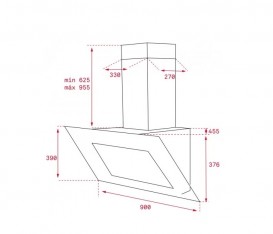 Витяжка для кухні підвісна Teka Maestro DLV 985 чорне скло 40437200