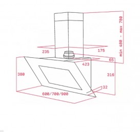 Витяжка для кухні підвісна Teka Maestro DVT 980 біле скло 40483542