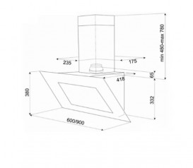 Вытяжка для кухни подвесная Teka Maestro DVT 680 W белое стекло 40483540
