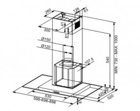Вытяжка для кухни пристенная Franke Glass Linear FGL 6015 XS нержавеющая сталь/прозрачное стекло 110.0152.535