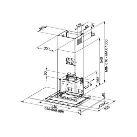 Вытяжка для кухни пристенная Franke Glass Linear FGL 9015 XS нержавеющая сталь/прозрачное стекло 110.0152.538