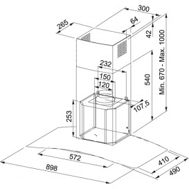Вытяжка для кухни пристенная Franke Glass Soft FGC 925 XS LED нержавеющая сталь/прозрачное стекло 110.0389.113