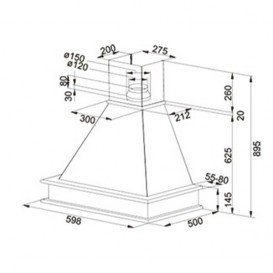 Витяжка для кухні пристінна Franke Country Londra FCL 602L / FCL 602 / FCL 602 LED0 білий / рамка дерево 110.0017.957