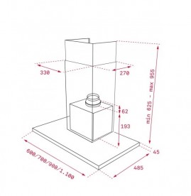 Витяжка для кухні пристінна Teka Maestro DPL 980 T нержавіюча сталь/чорне скло 40483140