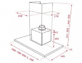 Вытяжка для кухни пристенная Teka Maestro DLH 986 T нержавеющая сталь/черное стекло 40487182