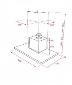Витяжка для кухні пристінна Teka Maestro Ultraslim DLH 686 T нержавіюча сталь/чорне скло 40487180