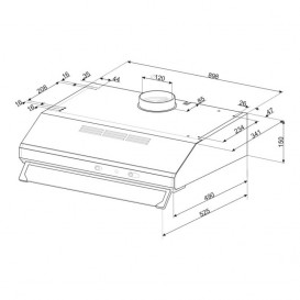 Витяжка для кухні вбудована Apell Cappe клас енергозбереження E нержавіюча сталь / чорний CT91XE