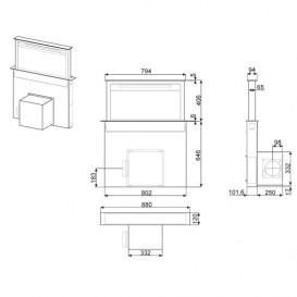 Витяжка для кухні вбудована Apell Cappe клас енергозбереження A чорне скло CDD90VXE