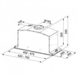 Витяжка для кухні вбудована Franke Inca FBI 547 XS NP 52 см нержавіюча сталь 305.0590.105