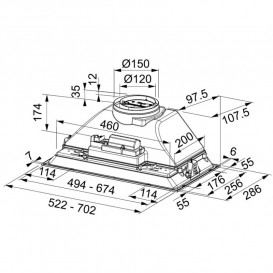 Вытяжка для кухни встраиваемая Franke Inca Smart FBI 525 BK 52 см черный матовый 305.0680.919