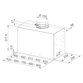 Витяжка для кухні вбудована Franke Box Flush Basic FBFE BK A70 сірий 305.0729.553