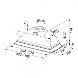 Вытяжка для кухни встраиваемая Franke Box FBI 702 XS V2 /  FBI 702 XSL нержавеющая сталь полированная 110.0200.768