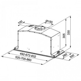 Витяжка для кухні вбудована Franke Inca FBI 737 XS LED нержавіюча сталь 110.0442.944