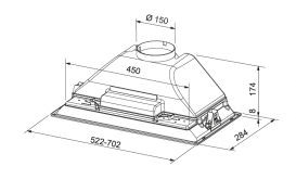 Вытяжка для кухни встраиваемая Franke Box FBI 722 XS LED0 нержавеющая сталь 305.0518.701