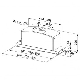 Вытяжка для кухни встраиваемая Franke Box Plus Flush FBI FLUSH 902 XS нержавеющая сталь 305.0553.929