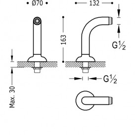 Вивод з адаптером для ванни-душа Tres Tres-Clasic 2 шт з глушником хром 24287101