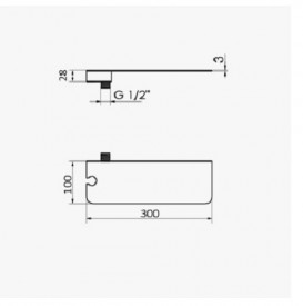 Шланговое подключение GRB in Cool с держателем лейки и полкой латунь хром 00070010
