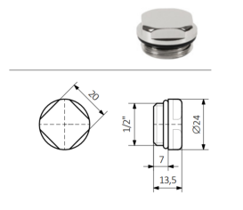 Заглушка Теrma CYLINDER GZ 1/2 хром MMEHYKR0001