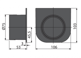 Заглушка торцева з можливістю підключення припливу води DN75 для дренажного каналу AVZ-P004