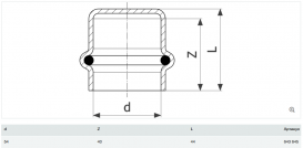 Заглушка Viega Prestabo 1156 54 нелегированная сталь 643645