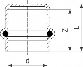 Заглушка Viega Sanpress Inox G 0256 с SC‑Contur d18 нержавеющая сталь 487249