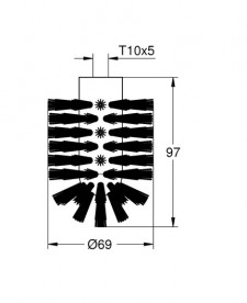 Запасная щетка для туалетного ершика Grohe QuickFix Start без рукоятки черный 41201KS0