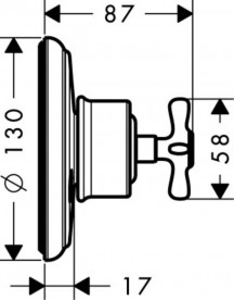 Запорный/переключающий вентиль скрытого монтажа Hansgrohe Axor Montreux Trio/Quattro шлифованный черный хром 16830340