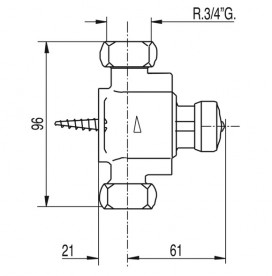 Запорный вентиль для душа Tres Tempotres хром 112167