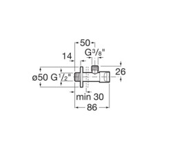 Запірний вентиль Roca Aqua 1/2x3/8'' хром A525164400