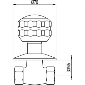 Запорный вентиль Tres Ese-23 с резьбой 1/2'' холодная вода хром 13315510F