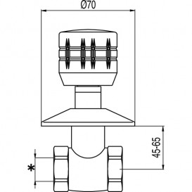 Запорный вентиль Tres Ese-23 встроенный 1/2'' горячая вода хром 123155C