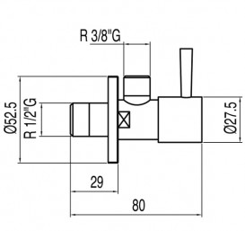 Запорный вентиль Tres латунь хром 13474210